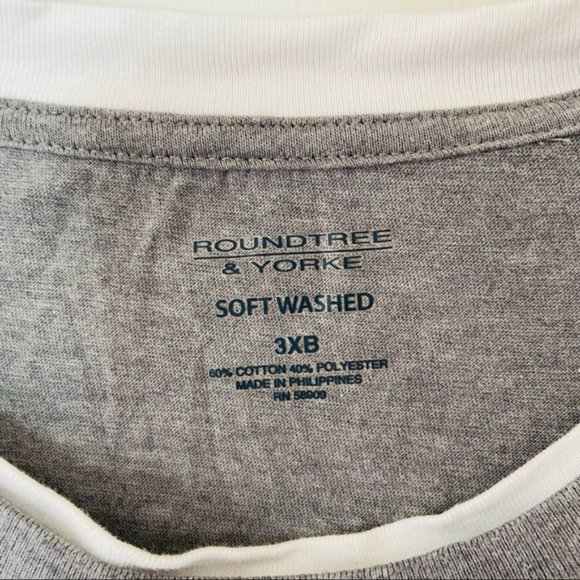 ROUNDTREE & YORKE soft wash gray long sleeve men’s shirt size 3XB - Picture 6 of 6